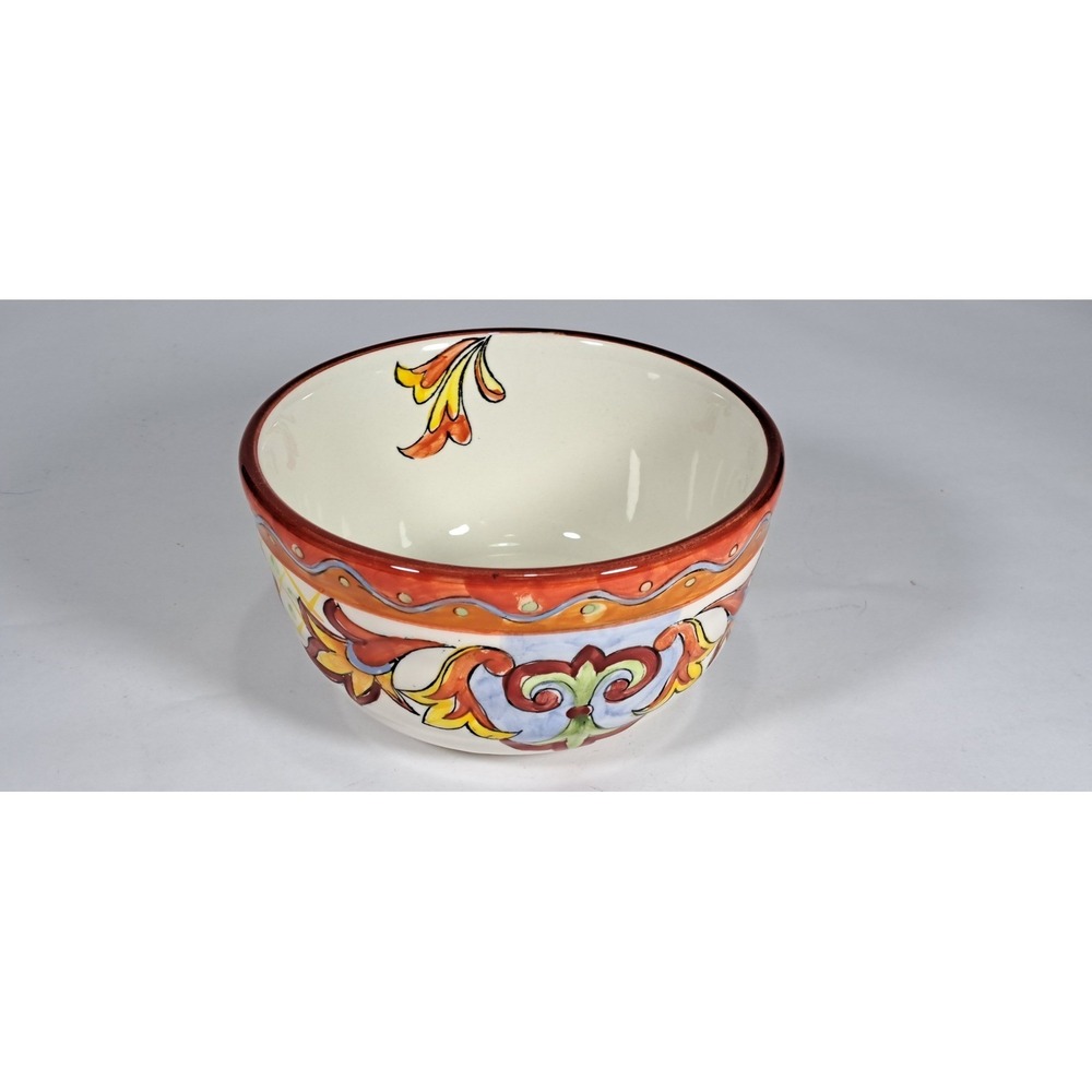 Orange Gold‎ Talavera Hand Painted Ceramic Bowl